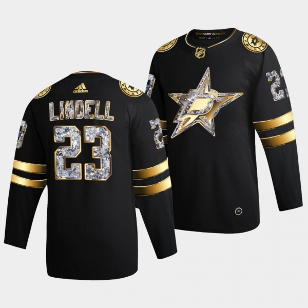 Esa Lindell #23 Stars 2022 Stanley Cup Playoffs Diamond Edition Black Jersey