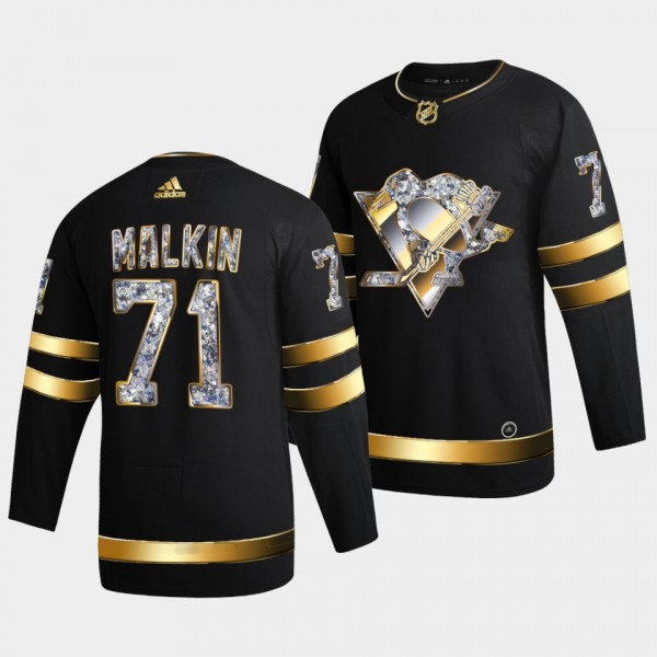 Evgeni Malkin Pittsburgh Penguins 2022 Stanley Cup Playoffs #71 Black Diamond Edition Authentic Jersey