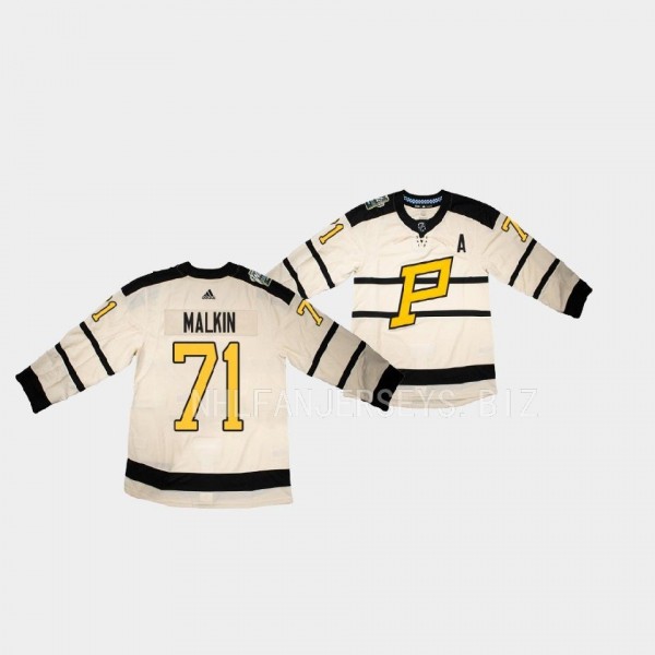 Evgeni Malkin Pittsburgh Penguins 2023 Winter Classic Cream #71 Primegreen Jersey Men's