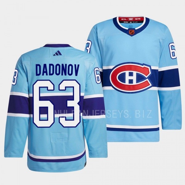 Evgenii Dadonov Montreal Canadiens 2022 Reverse Retro 2.0 Blue #63 Authentic Primegreen Jersey Men's
