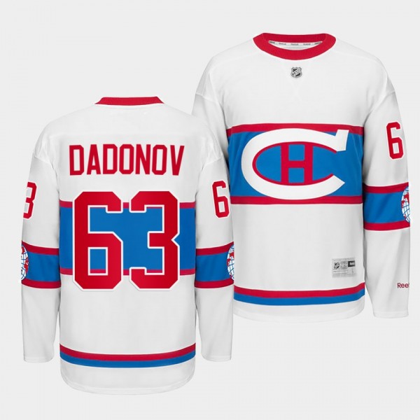 Montreal Canadiens Winter Classic 2016 Evgenii Dadonov White #63 Throwback Jersey