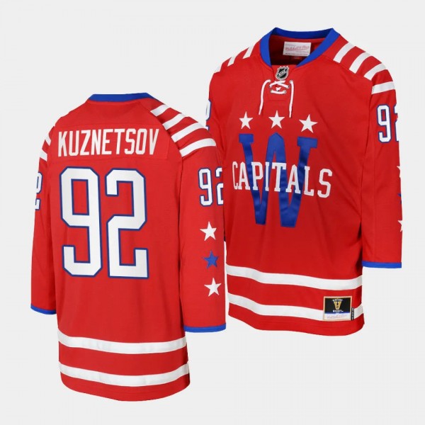 Washington Capitals #92 Evgeny Kuznetsov 2015 Blue Line Mitchell Ness Red Youth Jersey