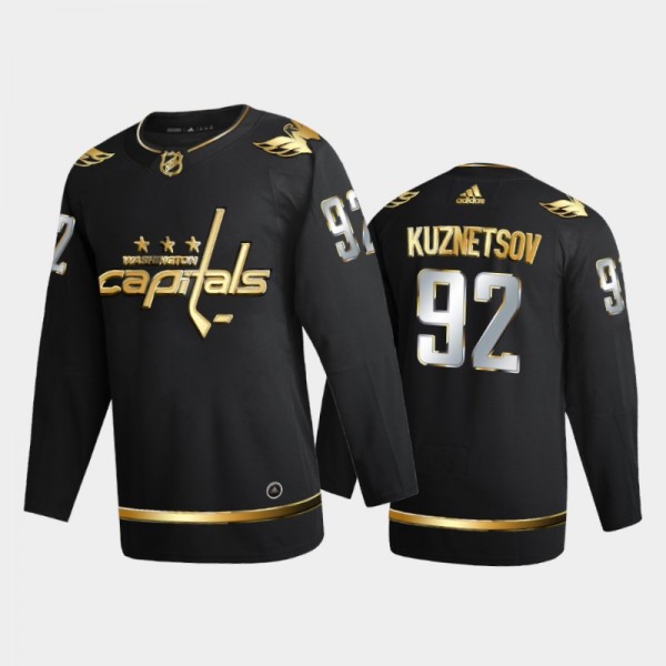 Washington Capitals Evgeny Kuznetsov #92 2020-21 Authentic Golden Black Limited Authentic Jersey