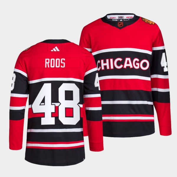 Reverse Retro 2.0 Chicago Blackhawks Filip Roos #48 Red Authentic Primegreen Jersey 2022