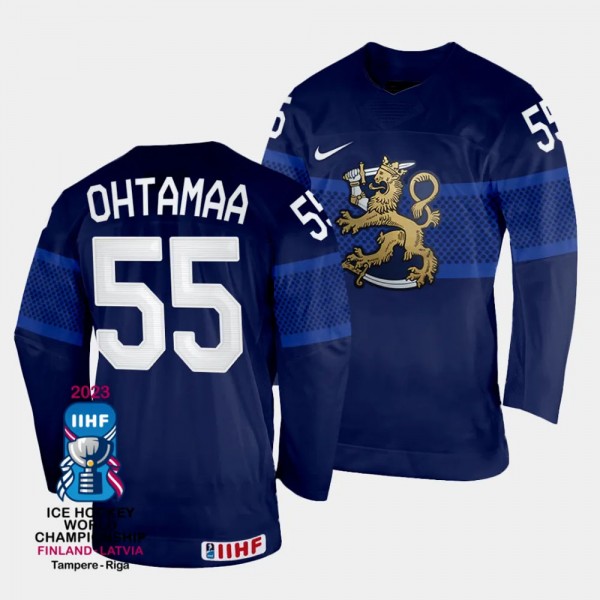 Finland #55 Atte Ohtamaa 2023 IIHF World Champions...
