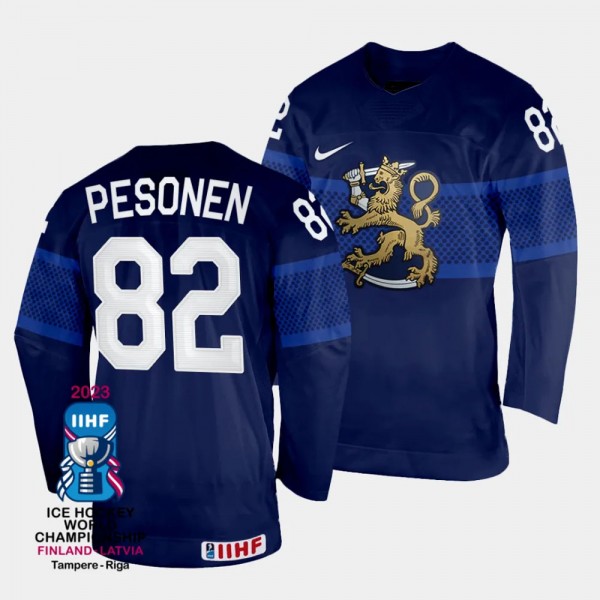 Finland #82 Harri Pesonen 2023 IIHF World Champion...
