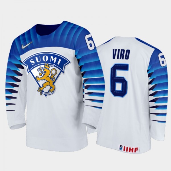 Eemil Viro Finland Hockey White Home Jersey 2022 I...