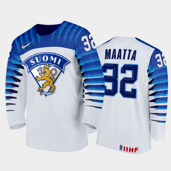 Joel Maatta Finland Hockey White Home Jersey 2022 ...