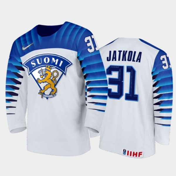 Juha Jatkola Finland Hockey White Home Jersey 2022...