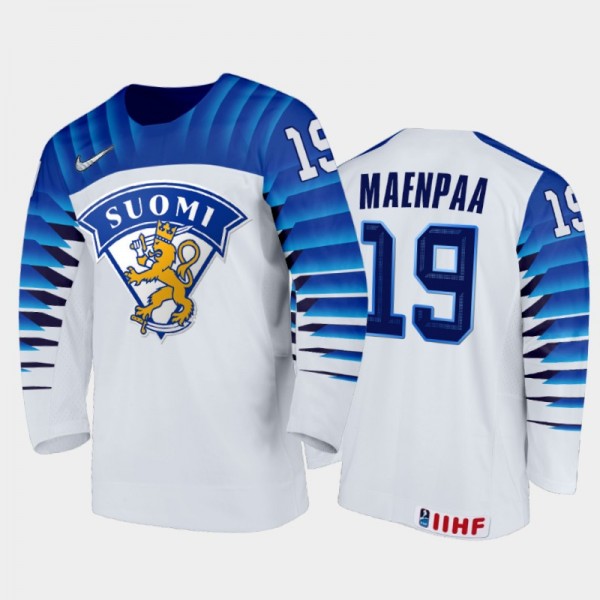 Juuso Maenpaa Finland Hockey White Home Jersey 202...