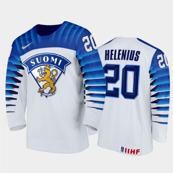 Samuel Helenius Finland Hockey White Home Jersey 2022 IIHF World Junior Championship