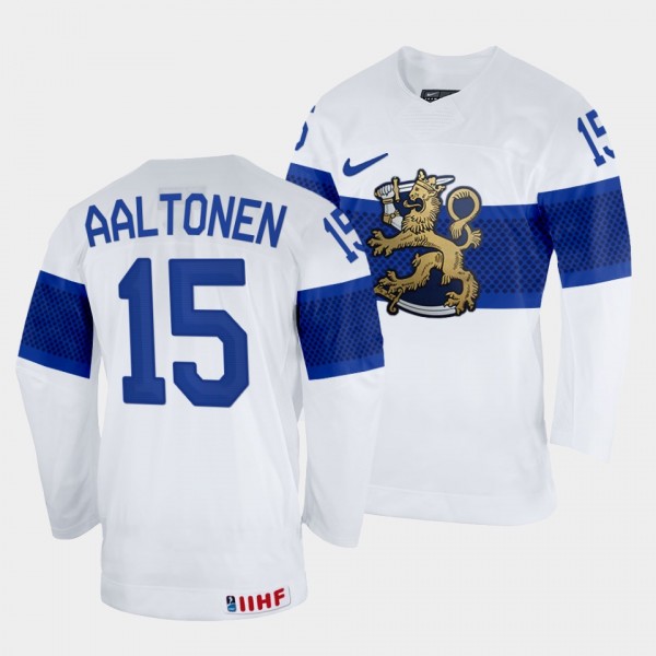 Miro Aaltonen 2022 IIHF World Championship Finland Hockey #15 White Jersey Home