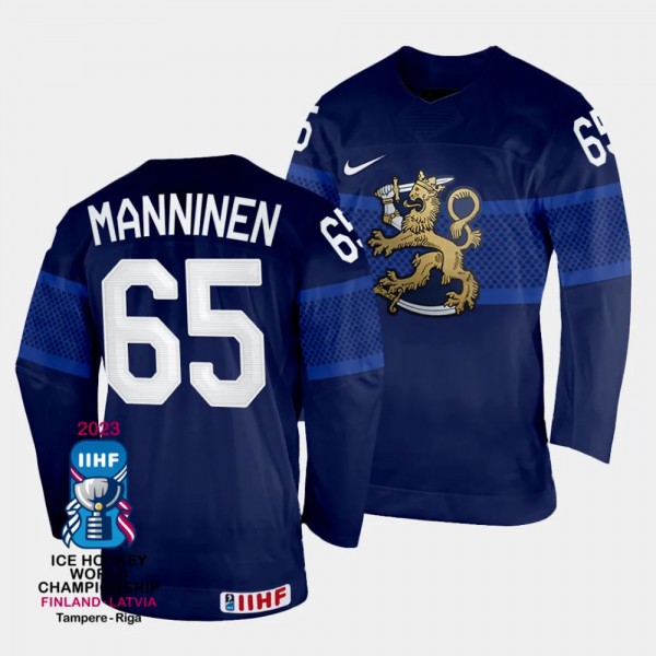 Finland #65 Sakari Manninen 2023 IIHF World Champi...