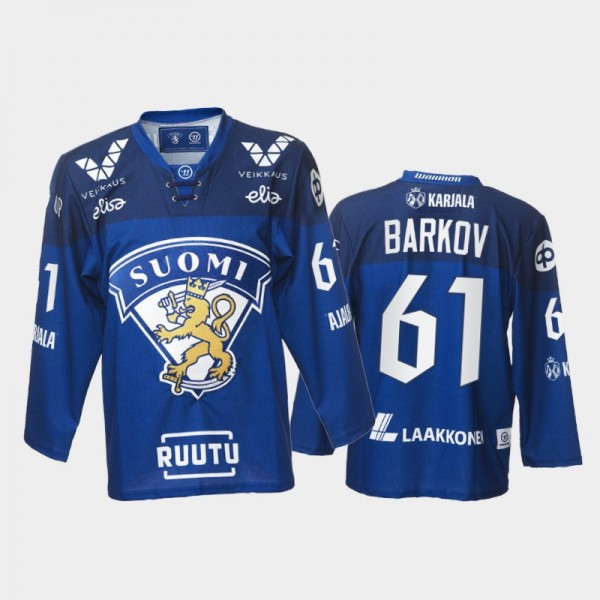 Aleksander Barkov Finland Team Blue Hockey Jersey ...