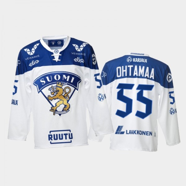 Finland Team Atte Ohtamaa 2021-22 Home White Hocke...