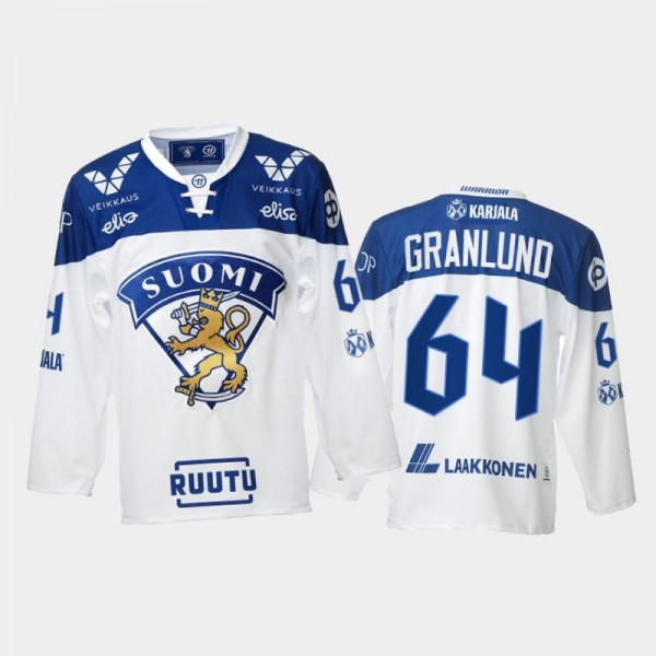 Finland Team Mikael Granlund 2021-22 Home White Ho...