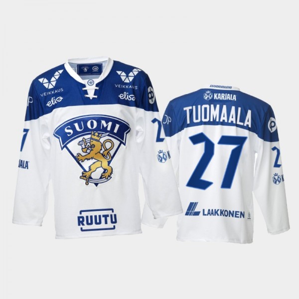 Finland Team Samu Tuomaala 2021-22 Home White Hock...
