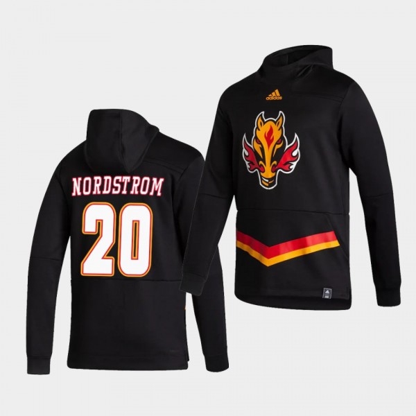 Calgary Flames Joakim Nordstrom 2021 Reverse Retro Black Authentic Pullover Special Edition Hoodie
