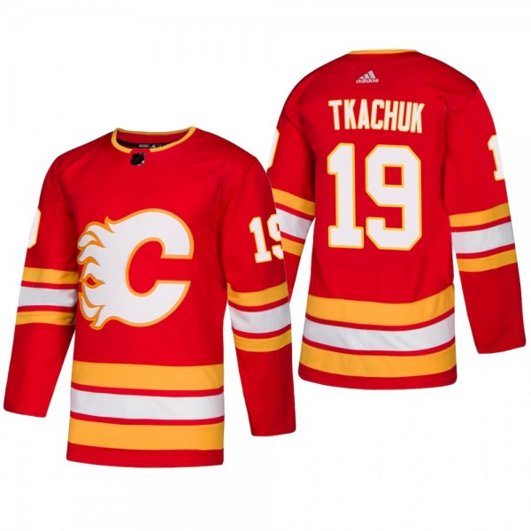 Men's Calgary Flames Matthew Tkachuk #19 2018-19 A...