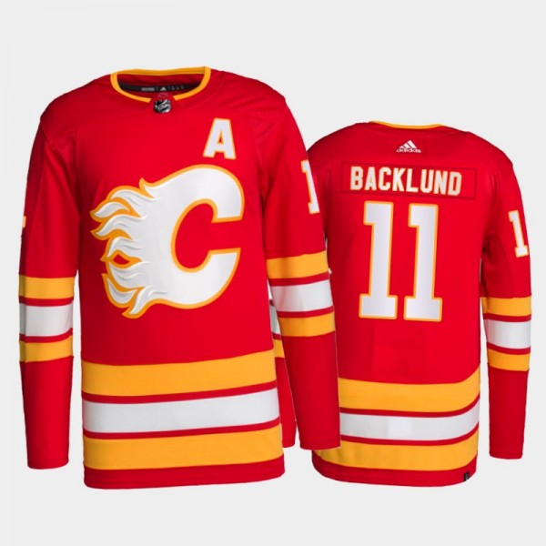 2021-22 Calgary Flames Mikael Backlund Primegreen Authentic Jersey Red Home Uniform