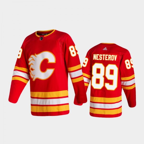 Calgary Flames Nikita Nesterov #89 Home Red 2020-2...