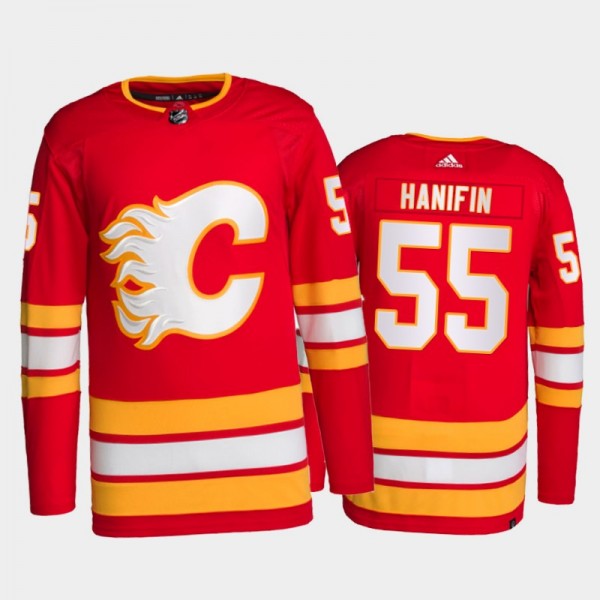 2021-22 Calgary Flames Noah Hanifin Primegreen Authentic Jersey Red Home Uniform