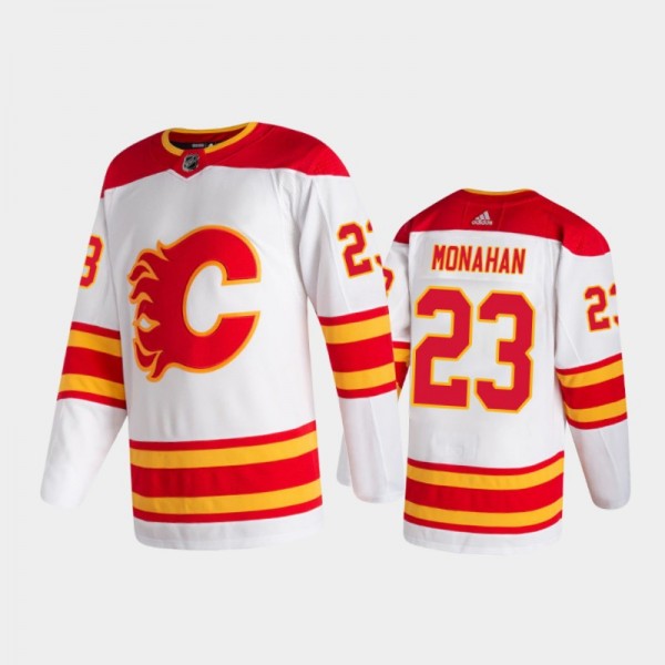 Calgary Flames Sean Monahan #23 Away White 2020-21 Authentic Pro Jersey