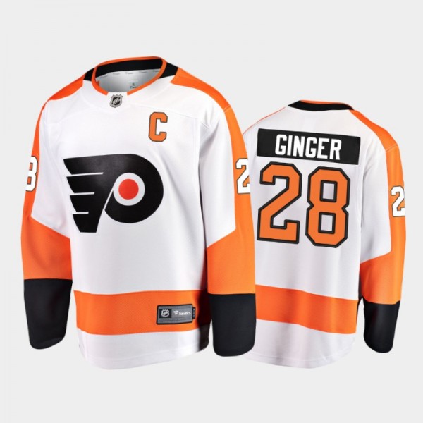Philadelphia Flyers Claude Giroux #28 Nickname White Away Breakaway Ginger Jersey