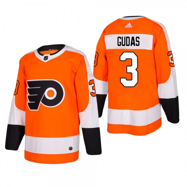 Men's Philadelphia Flyers Radko Gudas #3 Home Orange Authentic Player Cheap Jersey