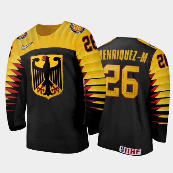Men Germany 2021 IIHF World Junior Championship Enrico Henriquez-Morales #26 Home Black Jersey