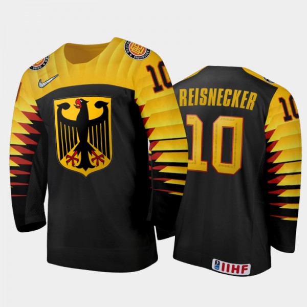 Men Germany 2021 IIHF World Junior Championship Filip Reisnecker #10 Home Black Jersey