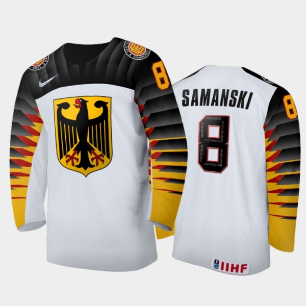 Joshua Samanski Germany Hockey White Home Jersey 2...