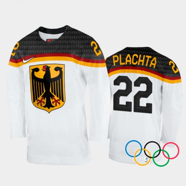 Germany Hockey Matthias Plachta 2022 Winter Olympics White #22 Jersey Home