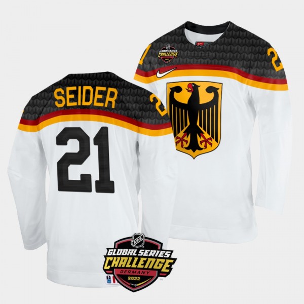 Moritz Seider 2022 NHL Global Series Germany #21 W...