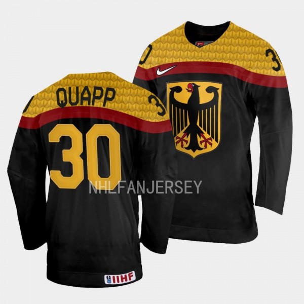 Nikita Quapp Germany 2023 IIHF World Junior Championship Away Jersey Black