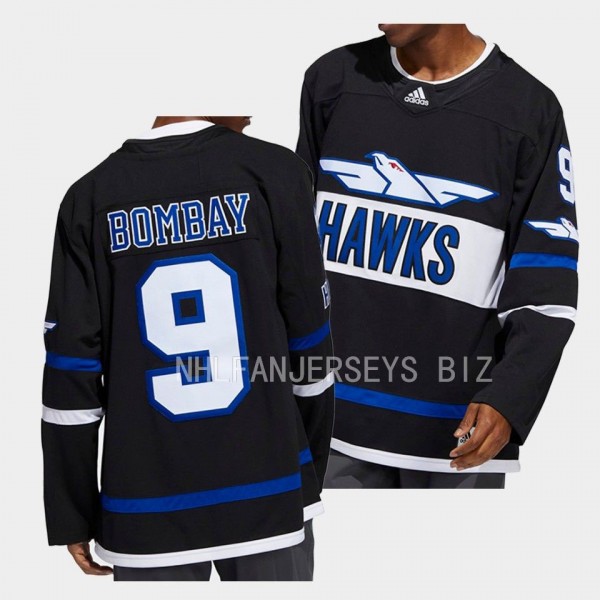 Hawks Gordon Bombay Anaheim Ducks Black #9 Authentic Jersey