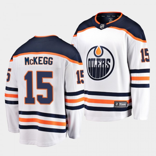 Greg McKegg Edmonton Oilers Away White Breakaway Player Jersey Men