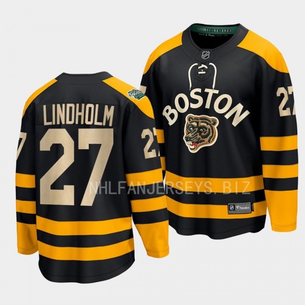 Boston Bruins Hampus Lindholm 2023 Winter Classic Black Breakaway Jersey Men's