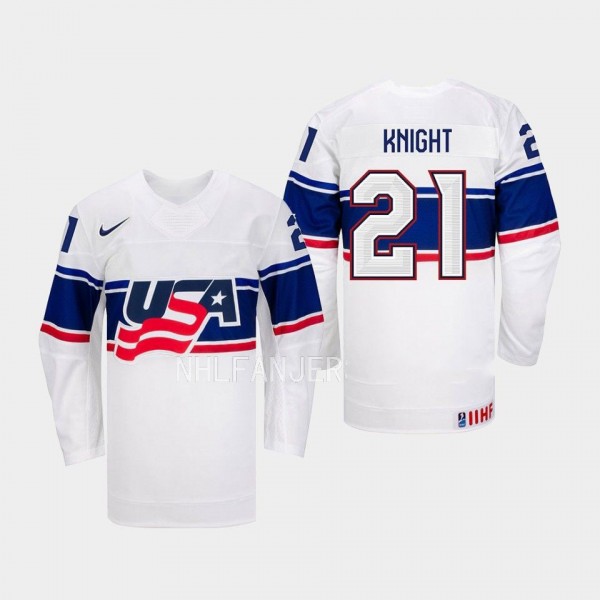 USA Hockey IIHF Hilary Knight #21 White Jersey Hom...