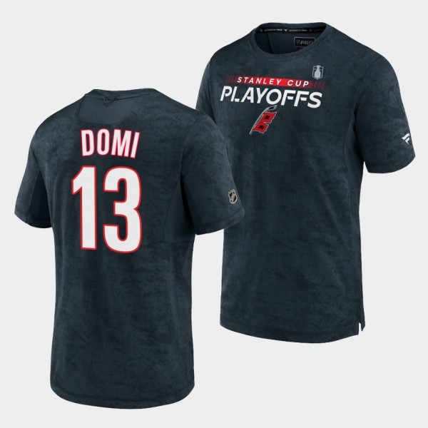 Max Domi Carolina Hurricanes 2022 Stanley Cup Playoffs Authentic Pro Charcoal T-Shirt
