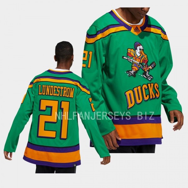 Mighty Ducks Isac Lundestrom Anaheim Ducks Green #...
