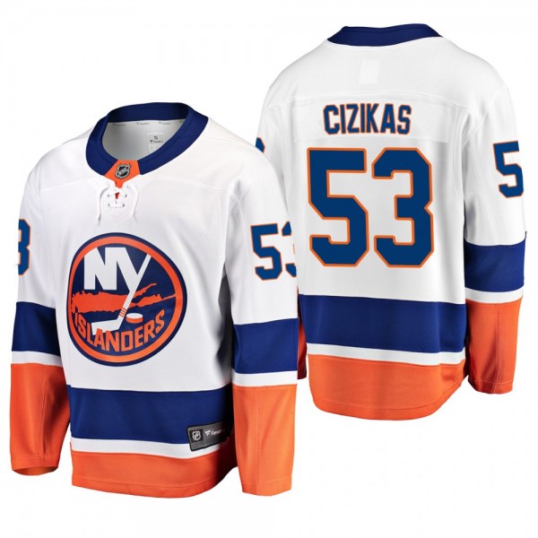 Men's New York Islanders Casey Cizikas #53 Away Wh...