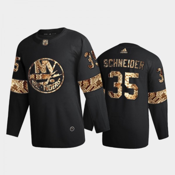 New York Islanders Cory Schneider #35 Python Skin Black 2021 Exclusive Edition Jersey