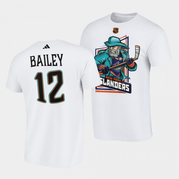 New York Islanders Reverse Retro 2.0 Josh Bailey #12 White T-Shirt Cartoon