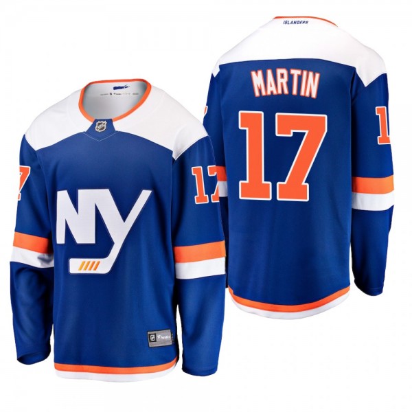 Men's New York Islanders Matt Martin #17 2018-19 Alternate Reasonable Breakaway Jersey - Blue