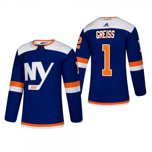 Men's New York Islanders Thomas Greiss #1 2018-19 Alternate Reasonable Authentic Jersey - Blue