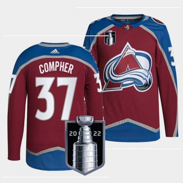 Colorado Avalanche 2022 Stanley Cup Playoffs J.T. Compher #37 Burgundy Jersey Authentic Pro