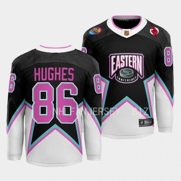 New Jersey Devils Jack Hughes 2023 NHL All-Star Black Eastern Conference Jersey Men's