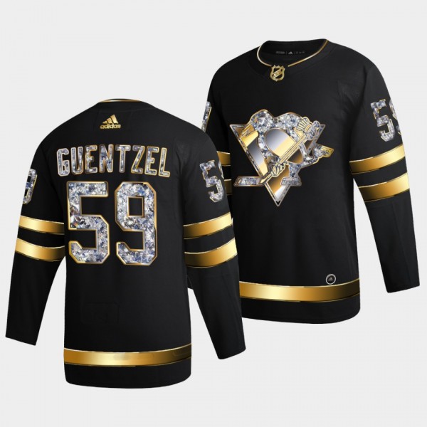 Jake Guentzel Pittsburgh Penguins 2022 Stanley Cup Playoffs #59 Black Diamond Edition Authentic Jersey