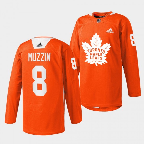 Jake Muzzin #8 Toronto Maple Leafs 2022 Every Child Matters Warmup Orange Jersey